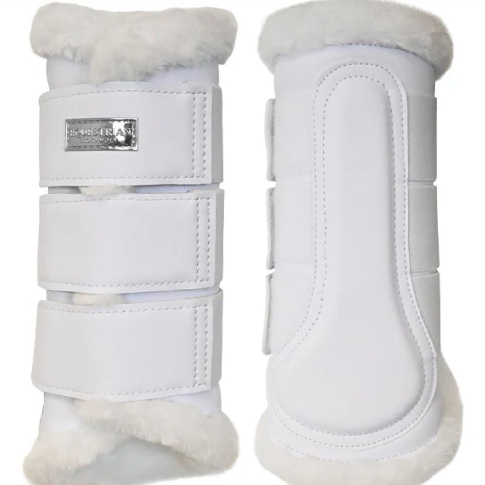 White Equestrian Stockholm Dressage Brushing Boots